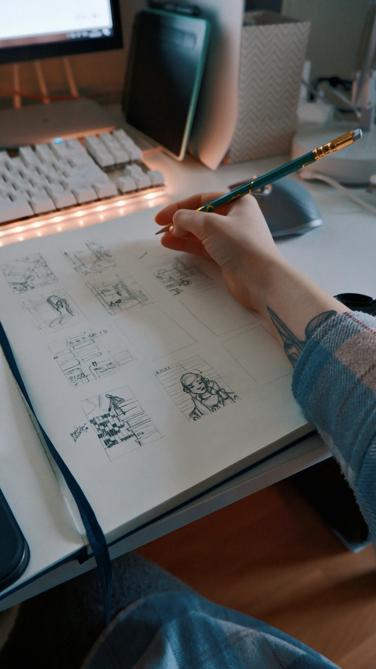 The illustrator at work